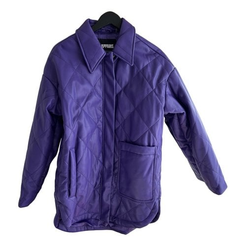 Pre-owned Apparis Vegan Leather Jacket In Purple