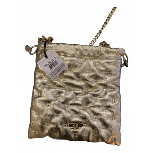 Pre-owned Moschino Leather Crossbody Bag In Gold