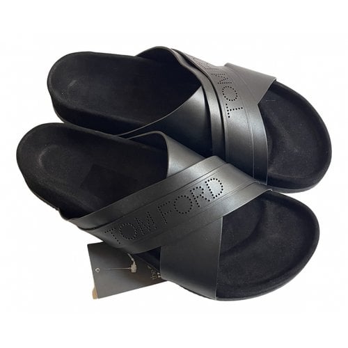 Pre-owned Tom Ford Leather Sandals In Black