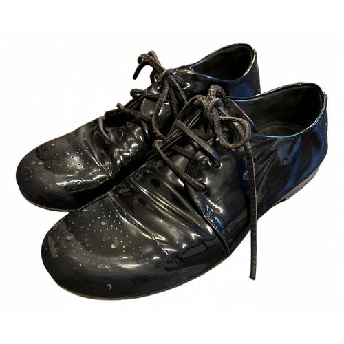 Pre-owned Marsèll Patent Leather Lace Ups In Black