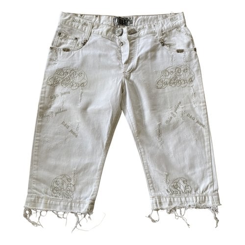 Pre-owned Dolce & Gabbana Straight Jeans In White