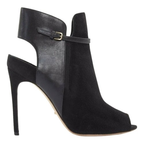 Pre-owned Sergio Rossi Open Toe Boots In Black