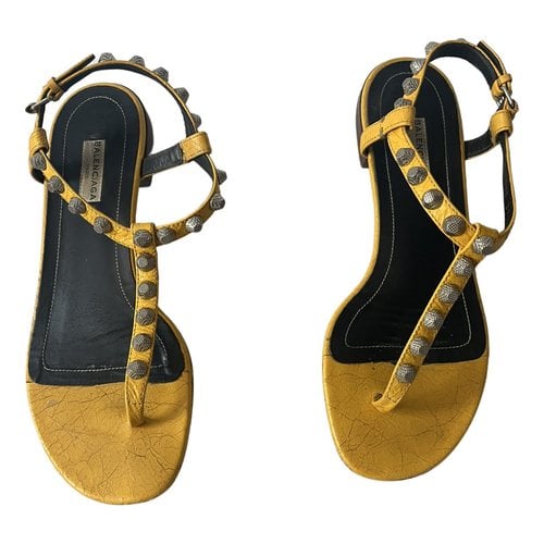 Pre-owned Balenciaga Leather Sandals In Yellow