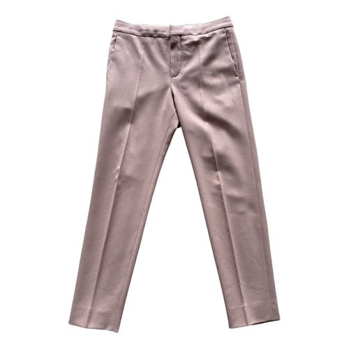 Pre-owned Chloé Wool Trousers In Pink