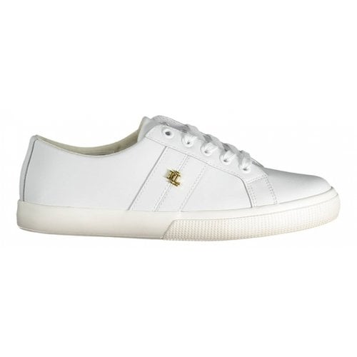 Pre-owned Lauren Ralph Lauren Leather Trainers In White