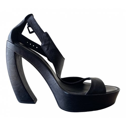 Pre-owned Ann Demeulemeester Leather Sandal In Black