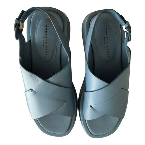 Pre-owned Roberto Festa Leather Sandals In Blue