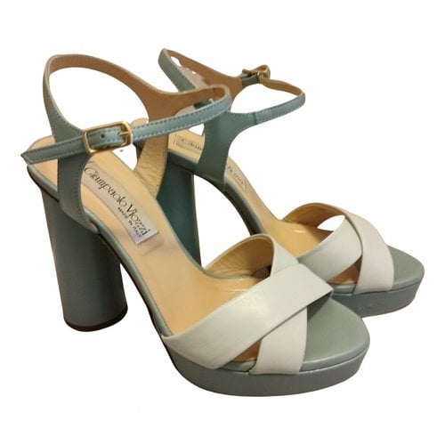 Pre-owned Giampaolo Viozzi Leather Sandals In Turquoise