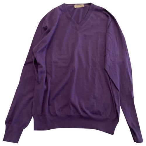 Pre-owned Cruciani Wool Pull In Purple