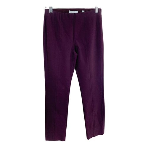 Pre-owned Vince Straight Pants In Burgundy