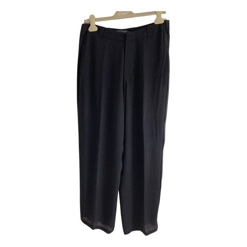 Pre-owned Balenciaga Silk Large Pants In Black