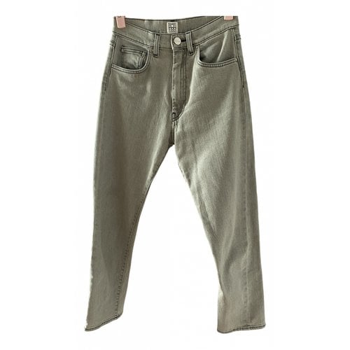 Pre-owned Totême Straight Jeans In Grey