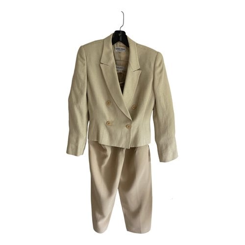 Pre-owned Giorgio Armani Suit Jacket In Beige