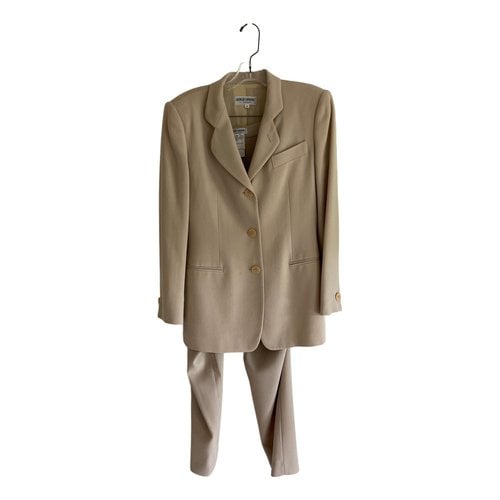 Pre-owned Giorgio Armani Wool Suit Jacket In Beige