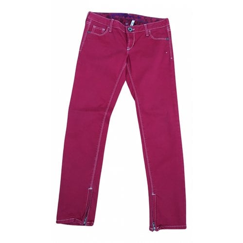 Pre-owned Guess Straight Jeans In Red