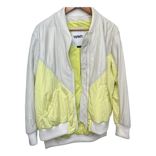 Pre-owned Yves Salomon Leather Jacket In White