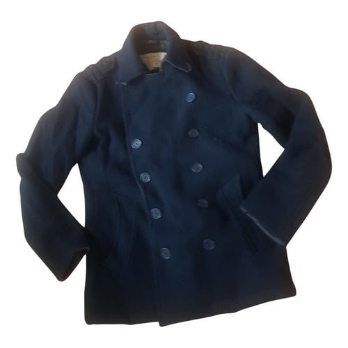 Pre-owned Chevignon Wool Peacoat In Navy