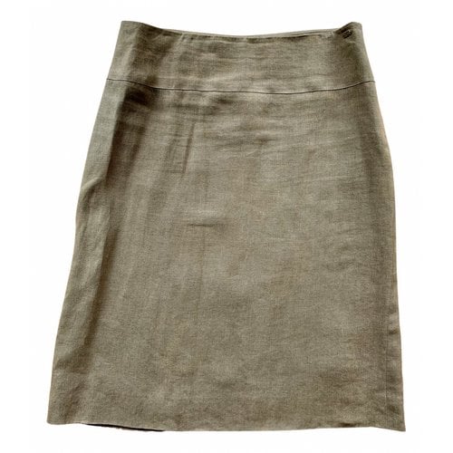 Pre-owned Sonia Rykiel Linen Mid-length Skirt In Camel