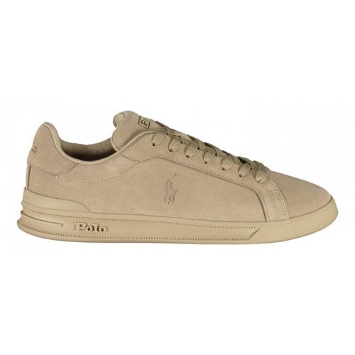 Pre-owned Polo Ralph Lauren Leather Low Trainers In Beige