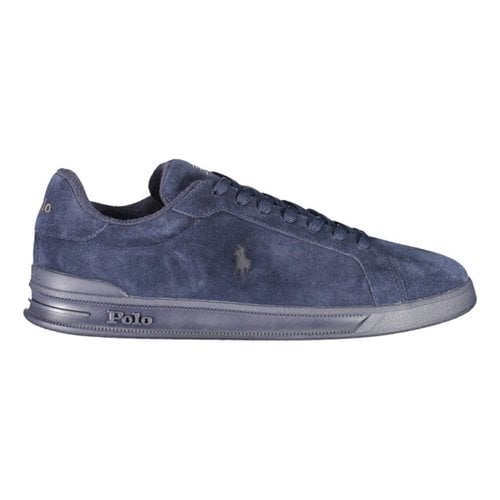 Pre-owned Polo Ralph Lauren Leather Low Trainers In Blue