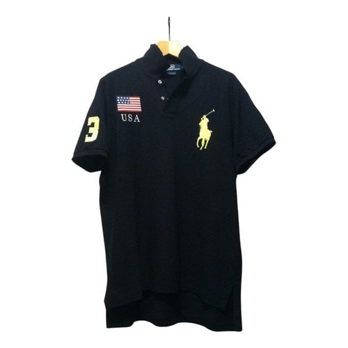 Pre-owned Polo Ralph Lauren Polo Ajusté Manches Courtes Polo Shirt In Black