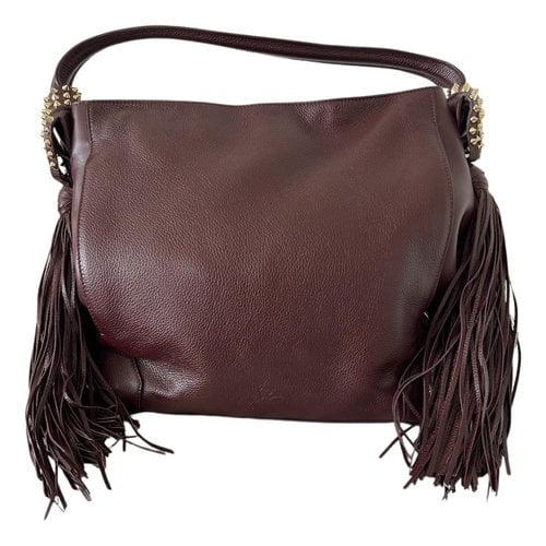 Pre-owned Christian Louboutin Ãloã¯se Leather Handbag In Burgundy