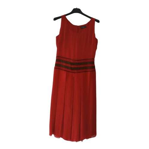 Pre-owned Roberto Verino Silk Mini Dress In Red
