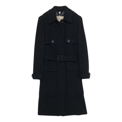 Pre-owned Burberry Wool Coat In Blue