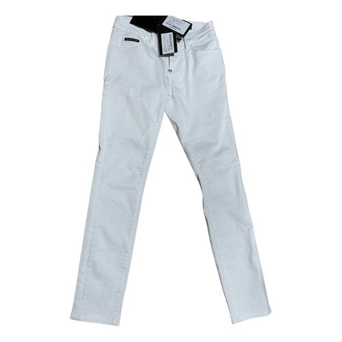 Pre-owned Philipp Plein Trousers In White