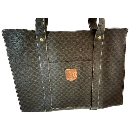 Pre-owned Celine Triomphe Vintage Leather Travel Bag In Brown