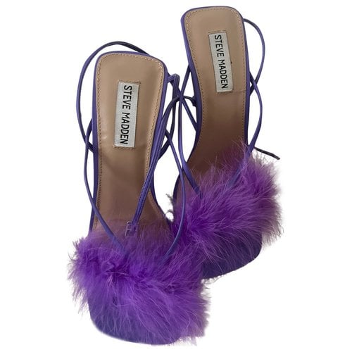 Pre-owned Steve Madden Leather Sandals In Purple