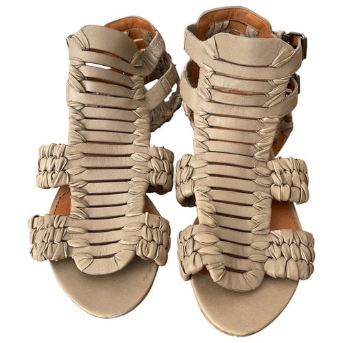 Pre-owned Givenchy Glitter Sandal In Beige
