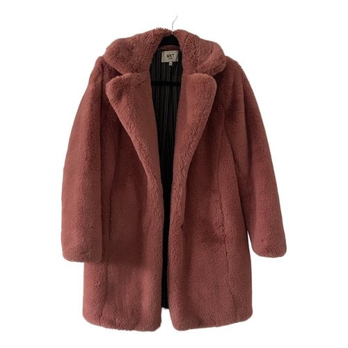 Pre-owned Mkt Studio Faux Fur Coat In Pink