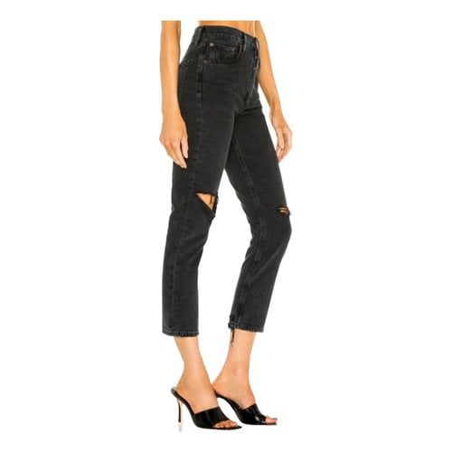 Pre-owned Agolde Straight Jeans In Black