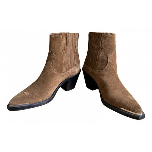 Pre-owned The Kooples Ankle Boots In Camel