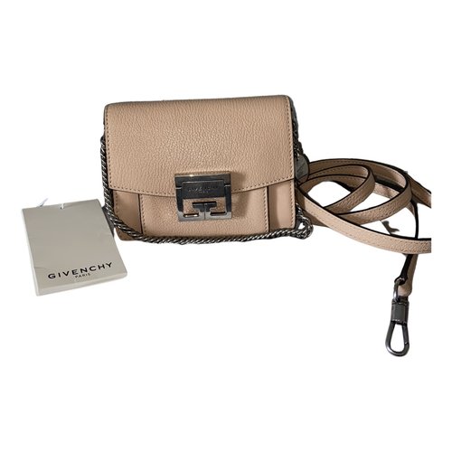 Pre-owned Givenchy Gv3 Leather Crossbody Bag In Beige