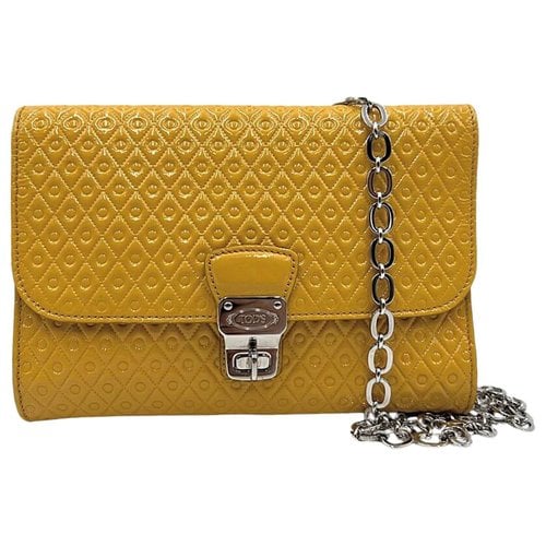 Pre-owned Tod's Leather Crossbody Bag In Yellow