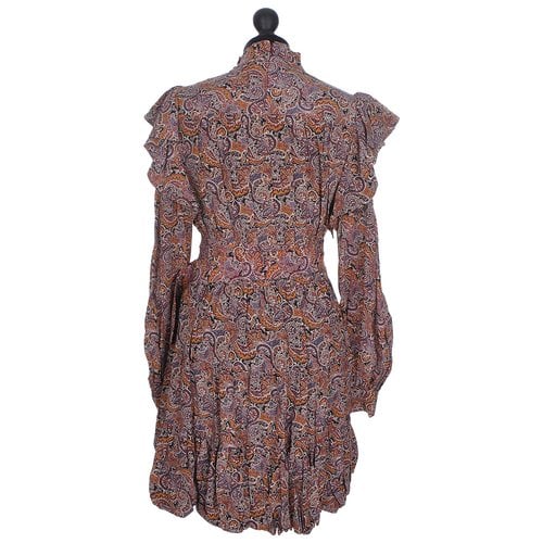 Pre-owned Ulla Johnson Silk Mid-length Dress In Brown