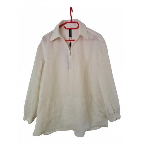 Pre-owned Marc Cain Linen Blouse In Beige