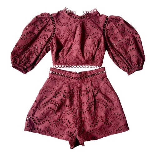 Pre-owned Zimmermann Shorts In Burgundy
