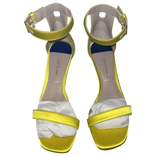 Pre-owned Stuart Weitzman Pony-style Calfskin Sandal In Yellow