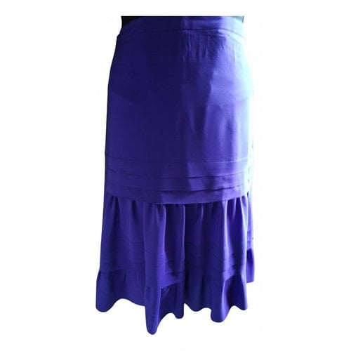 Pre-owned Moschino Silk Mid-length Skirt In Purple