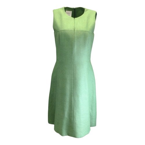 Pre-owned Akris Punto Silk Mid-length Dress In Green
