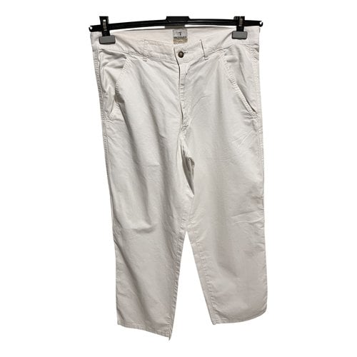 Pre-owned Trussardi Trousers In White