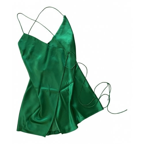 Pre-owned Michelle Mason Silk Mini Dress In Green