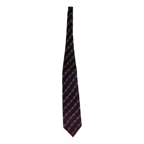Pre-owned Giorgio Armani Silk Tie In Burgundy