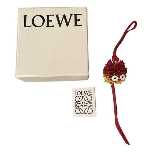 Pre-owned Loewe Leather Bag Charm In Red