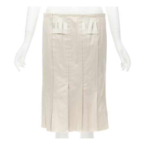 Pre-owned Gucci Silk Skirt In Beige