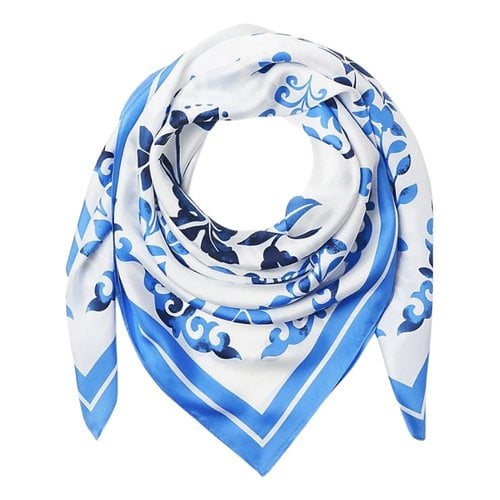 Pre-owned Ann Taylor Silk Scarf In Blue