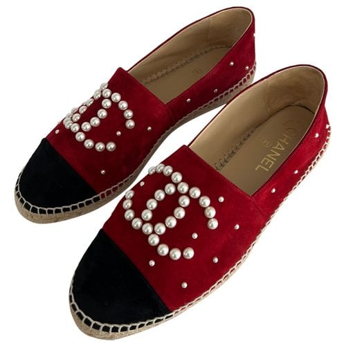 Pre-owned Chanel Espadrilles In Red